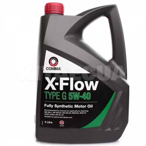 Масло моторне синтетичне 4л 5W-40 X-FLOW G COMMA (C5C773-COMMA)