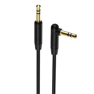 Кабель mini Jack 3.5 mm - mini Jack 3.5 mm 1м черный угловой BOROFONE