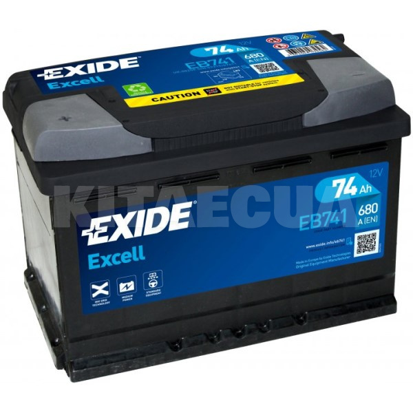 Аккумулятор автомобильный 74Ач 680А "+" слева EXIDE (EB741)