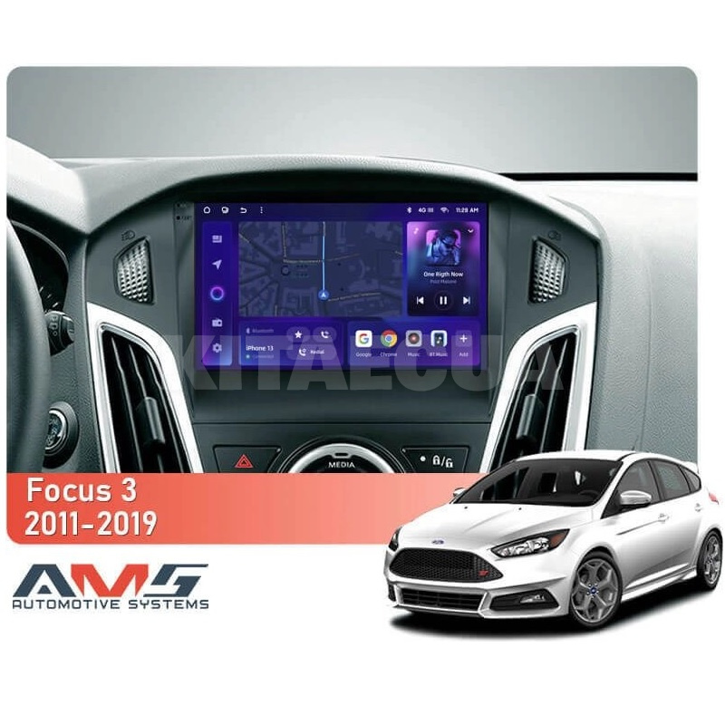 Штатная магнитола MOSS M3 4+32 ГБ 9" Ford Focus Mk 3 2011-2019 (L1) AMS (49880) - 2