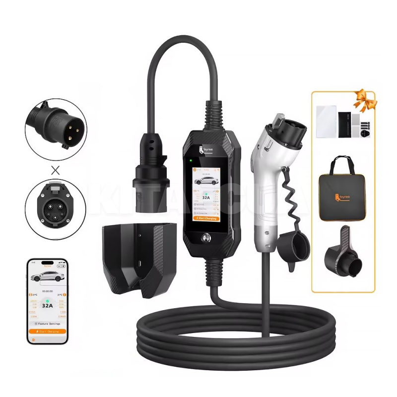 Зарядка для електромобіля Feyree Lion EV-Ultra 7.4 кВт Type 1 32A 1-фаза FEYREE (FY7-32-1PH-TP1-ULB)
