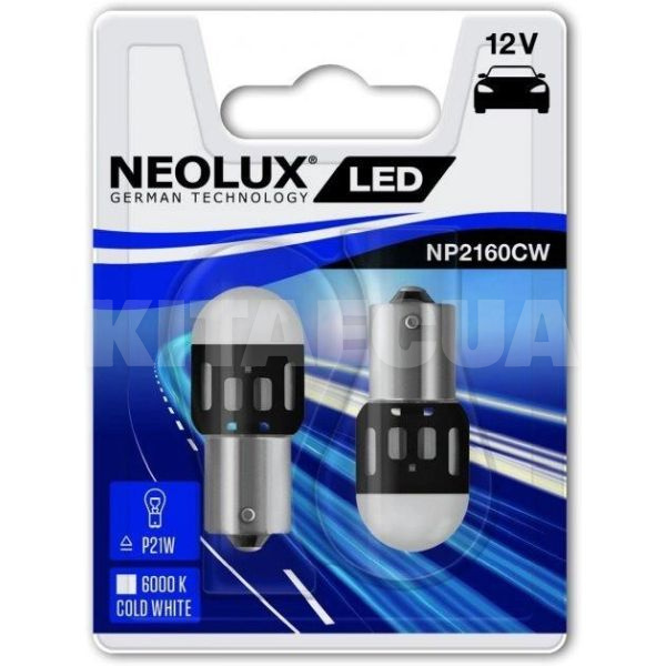 LED лампа для авто P21/5W 1.2W 6000К (комплект) NEOLUX (NP2260CW)