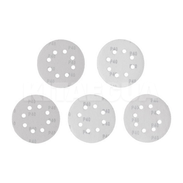 Диск шлифовальный 125 мм P40 8-отверствий (компл 5 шт.) Intertool (BT-0583-INTERTOOL) - 2