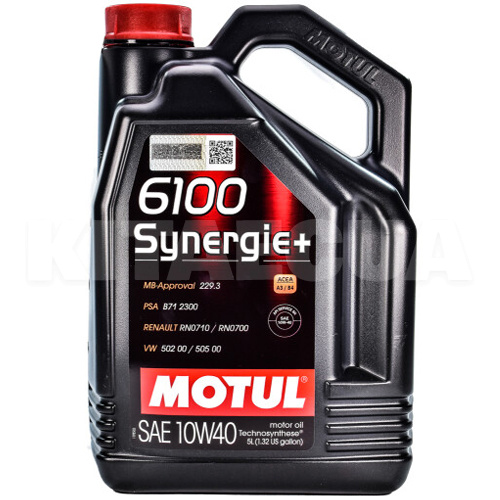 Масло моторное полусинтетическое 5л 10W-40 6100 Synergie+ MOTUL (108647-MOTUL)