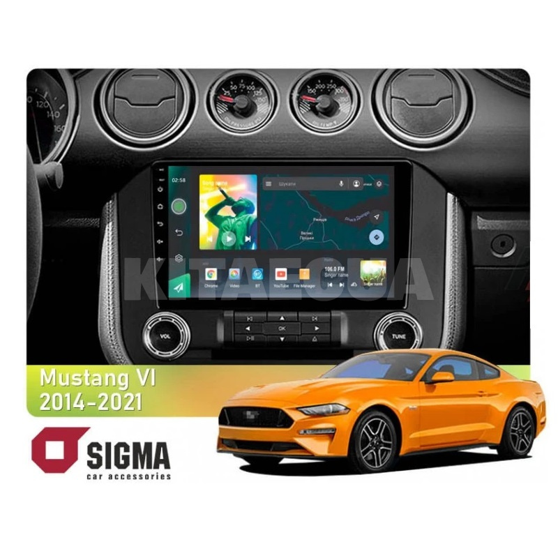 Штатна магнітола X9232 2+32 Gb 9" Ford Mustang VI S550 2014-2021 (L1)(F1) SIGMA4car (33296)