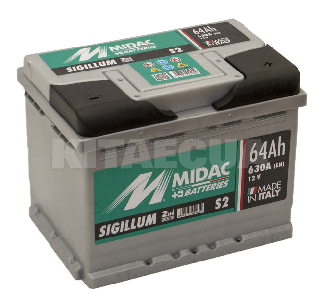 Акумулятор 64Ач Euro (T1) 242x175x190 із зворотною полярністю MIDAC (S564.059.063)