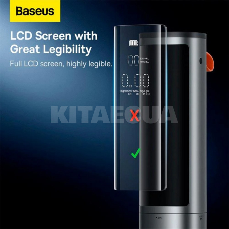 Алкотестер цифровий портативний SafeJourney Pro Series Breathalyzer сірий BASEUS (CRCX060014) - 6