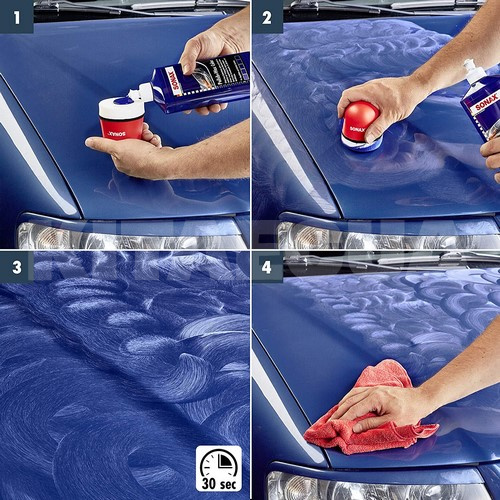 Кольоровий поліроль c воском синій 500мл Polish&Wax Color NanoPro Sonax (296200) - 4