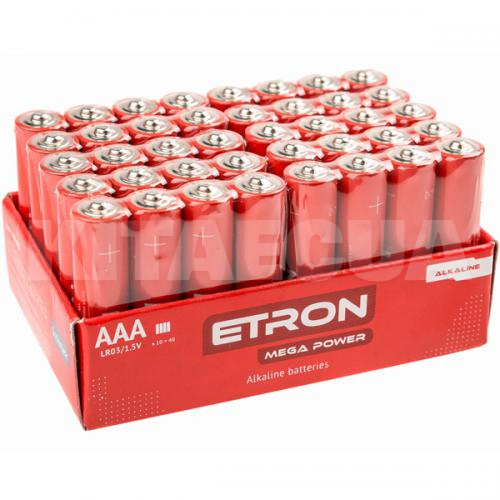 Батарейка циліндрична лужна AAA 1,5 в 40 шт. в коробці Mega Power ETRON (AAA-40S)