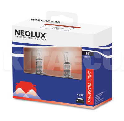 Галогенные лампы H1 55W 12V Extra Light +50% комплект NEOLUX (NE N448EL-SCB)