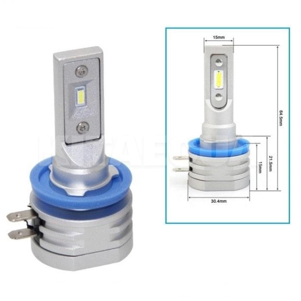 LED лампа для авто Alpha H11B 6000K (комплект) QLine (00-00020349) - 3