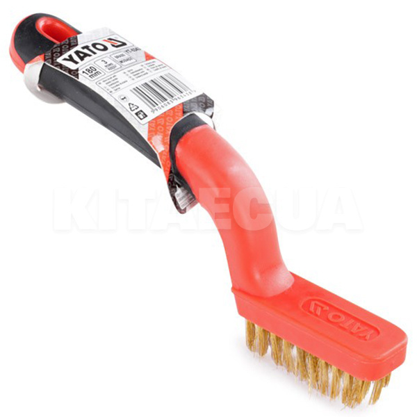 Щітка з металу 3-рядна сталева з пластиковою ручкою YATO (YT-6343)