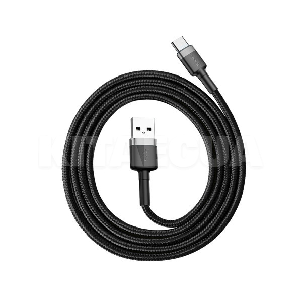Кабель USB Type-C Cafule 3А 1м сірий/чорний BASEUS (CATKLF-BG1) - 3