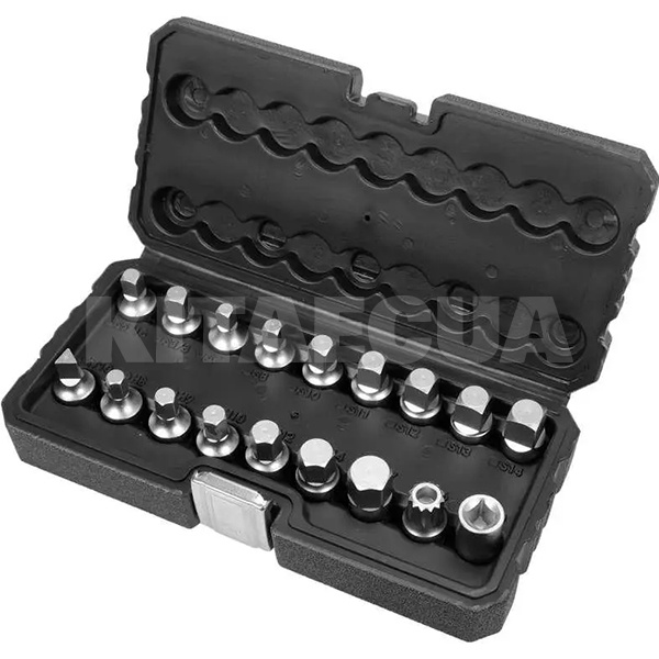 Набір торцевих головок для маслосливних пробок 18 предметів YATO (YT-05991)