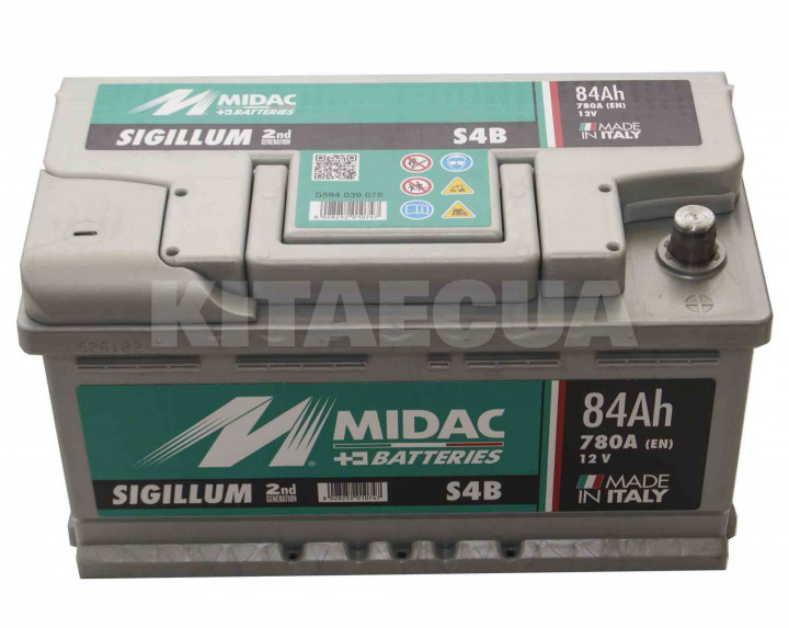 Аккумулятор автомобильный 84Ач 780А "+" справа MIDAC (S584.039.078) - 2