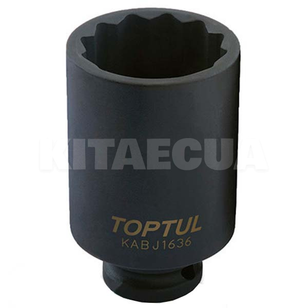 Головка торцева ударна 12-гранна подовжена36 мм 1/2" 78 мм TOPTUL (KABJ1636)