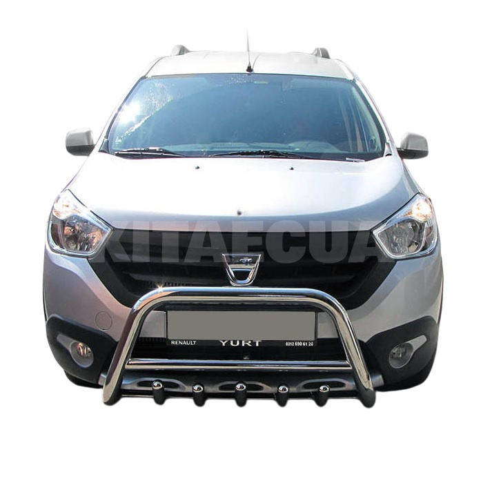 Кенгурятник WT003 Dacia Dokker 2013-2022 нержавеющая сталь CAN (dug75482) - 4