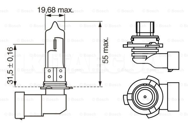 Галогенная лампа HB4 51W 12V Pure Light Bosch (BO 1987302153) - 2