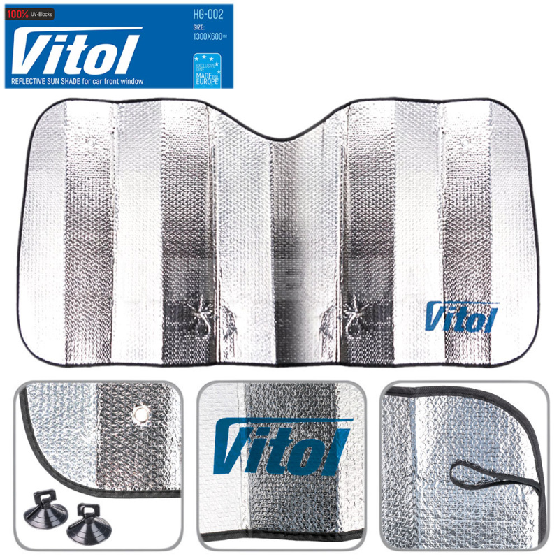 Сонцезахисна шторка на лобове скло 150 х 80 см VITOL (HG-002) - 5