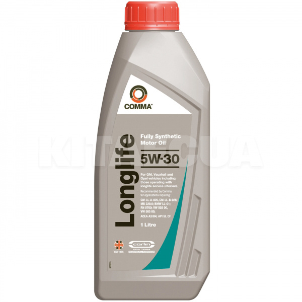 Масло моторне синтетичне 1л 5W-30 LONG LIFE COMMA (A9FE3A)