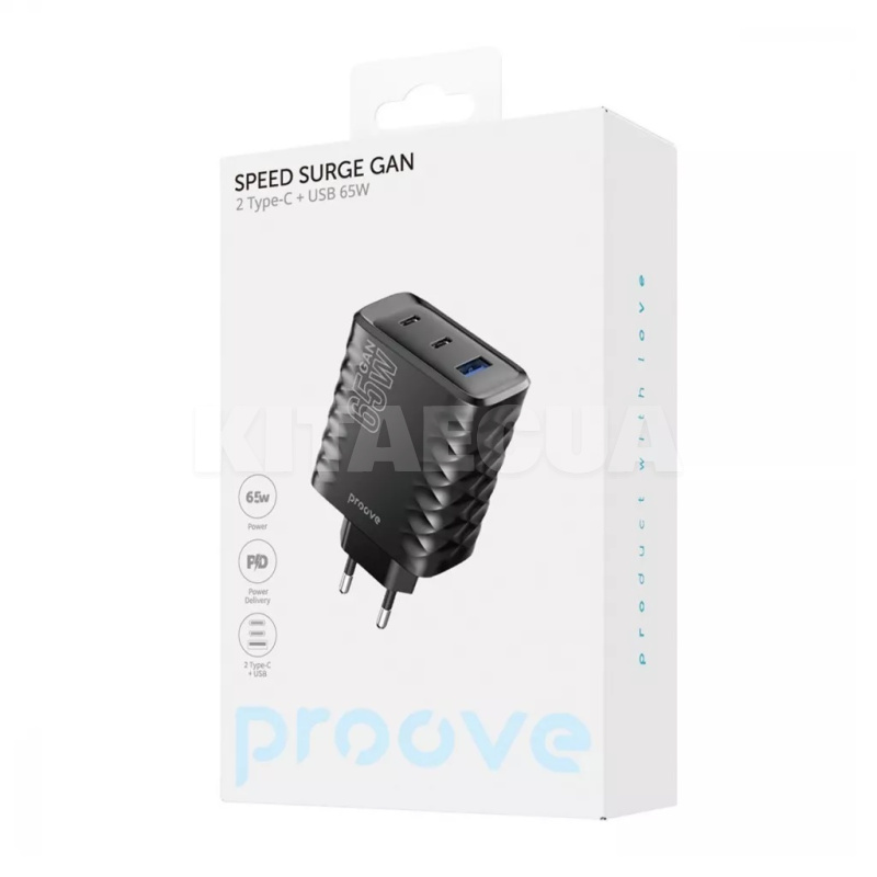 Зарядное устройство 65W 2Type-C+USB Speed Surge Gan белое PROOVE (558080003) - 2
