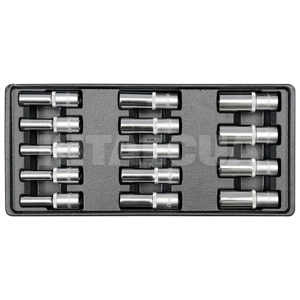Набір торцевих головок 1/2" 14 предметів у ложементі YATO (YT-5539)
