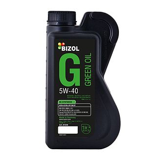 Масло моторное синтетическое 1л 5W-40 Green Oil BIZOL