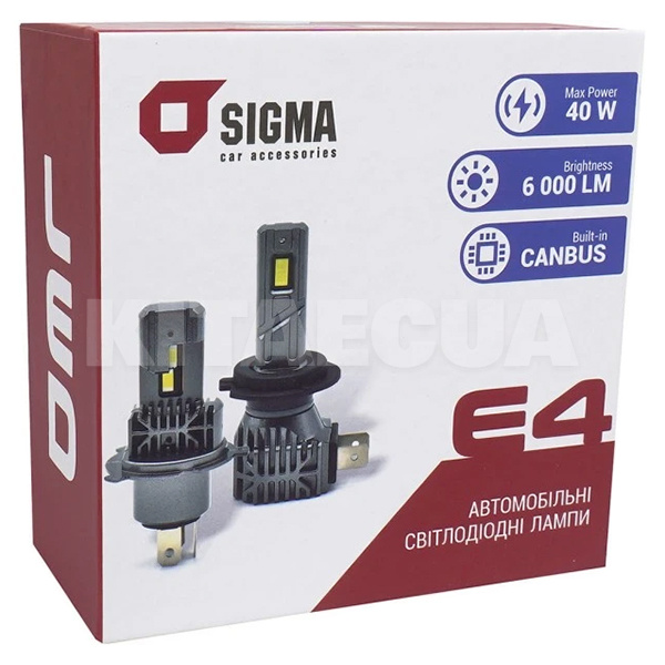 LED лампа для авто E4 HB4 20W 6000K SIGMA4car (41643) - 2