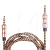Кабель mini Jack 3.5 mm - mini Jack 3.5 mm 1.5м 3.5 ммA золото VITOL (AUX Gd/Bk)