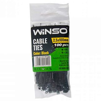 Стяжки чорні пластикові 100 х 2.5 мм 100 шт. Winso