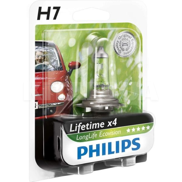 Галогенная лампа H7 55W 12V Eco Vision PHILIPS (12972LLECOB1)