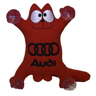 Іграшка для автомобіля червона на присосках Кіт Саймон "Audi" 