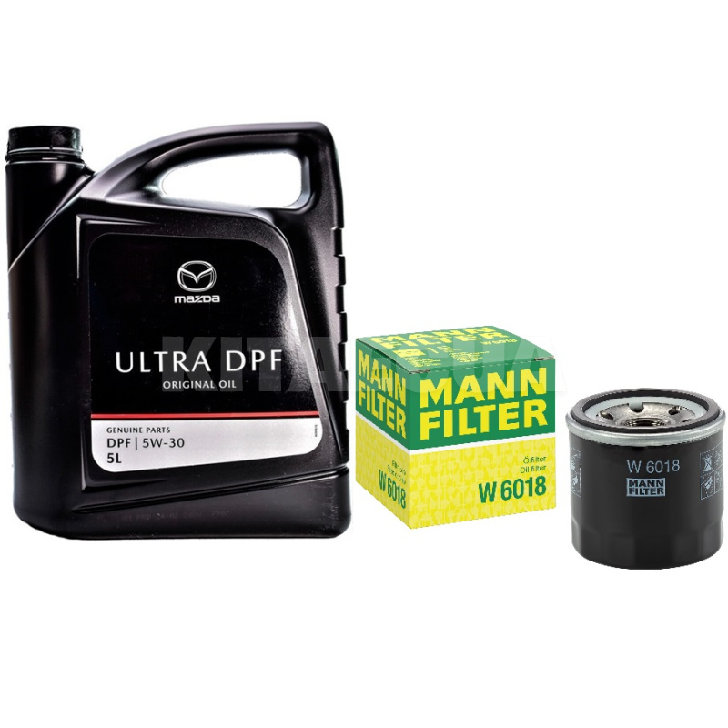 Масло синтетическое 5л 5W-30 Original Oil Ultra DPF + фильтр Mann-Filter на Mazda CX-5 2.0 MAZDA (053005DPF-W6018)