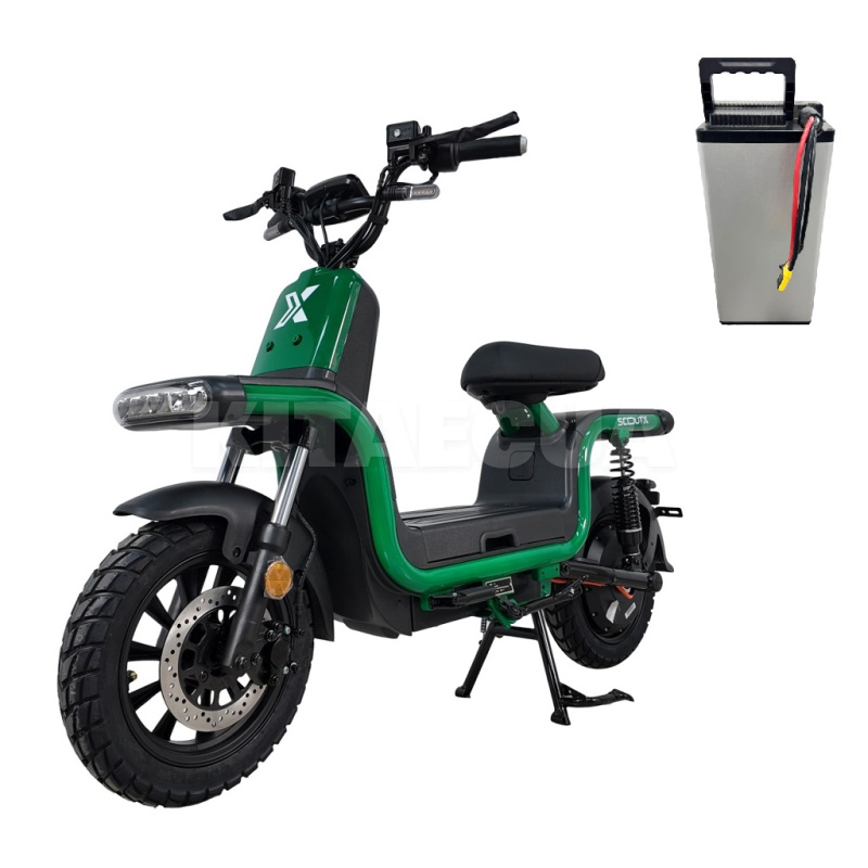 Электроскутер U1s 130 км 1500 Вт зеленый + дополнительная батарея ScoutX (U1s green+battery)