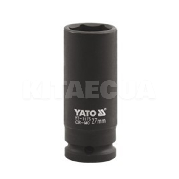 Головка торцевая ударная 6-гранная удлиненная 27 мм 1" 90 мм YATO (YT-1175)