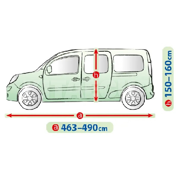 Тент на авто Mobile Garage XXL 490х148х160 см мінівен Kegel-Blazusiak (5-4138-248-3020) - 2