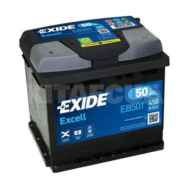Аккумулятор автомобильный Excell 50Ач 450А "+" слева EXIDE (EB501)