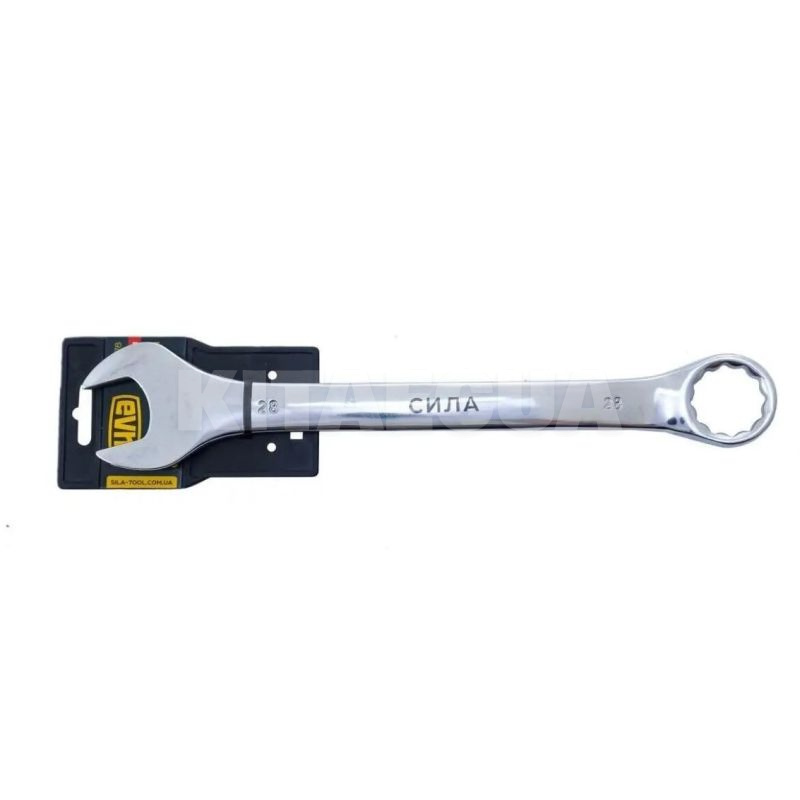 Ключ рожково-накидной 28 мм 12-гранный полированный CrV СИЛА (201078) - 2