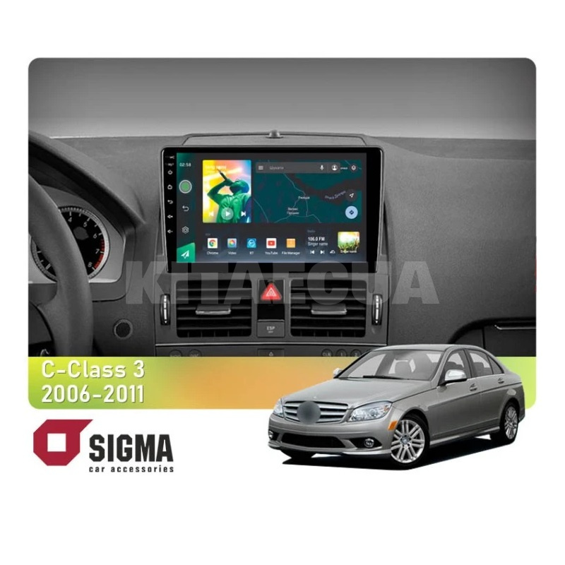 Штатна магнітола X9232 2+32 Gb 9" Mercedes Benz C-Class 3 W204 2006-2011 SIGMA4car (33646)