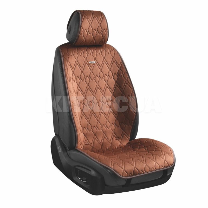Накидки на сиденья коричневые с подголовником Racer CARLIFE (SC20404)