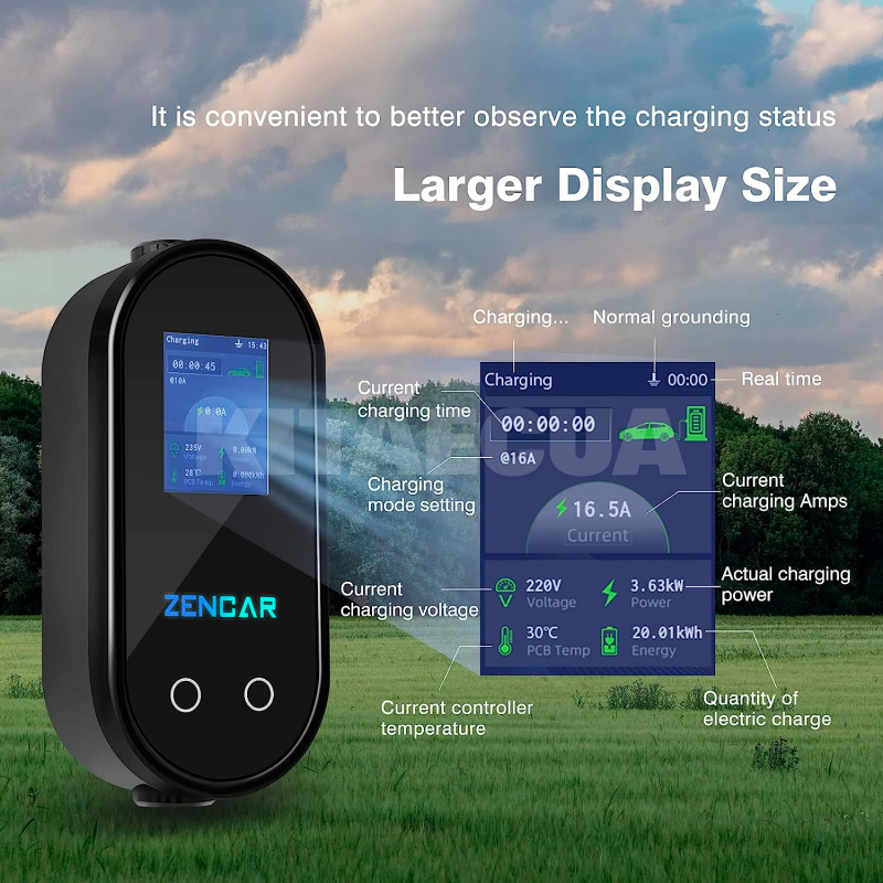 Зарядка для электромобиля GB/T AC 7.4 кВт 32А 1-фаза Model D ZENCAR (MD7GBT) - 3