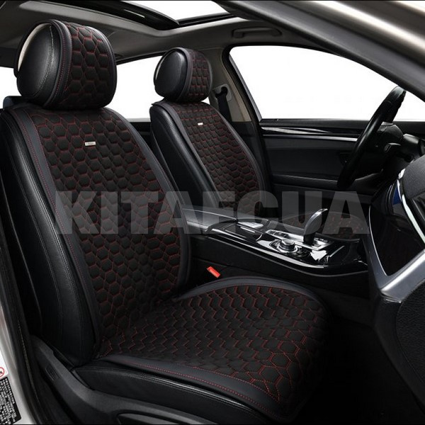 Накидка на передні сидіння чорно-червона з підголівником 2 шт. Monte Carlo BELTEX (BX81160) - 8