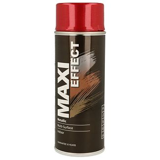 Краска-эмаль металлик 400мл красная MAXI COLOR