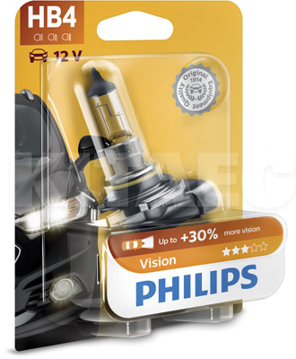 Галогенна лампа HB4 12V 51W Vision +30% блістер PHILIPS (PS 9006 PR B1-PHILIPS)