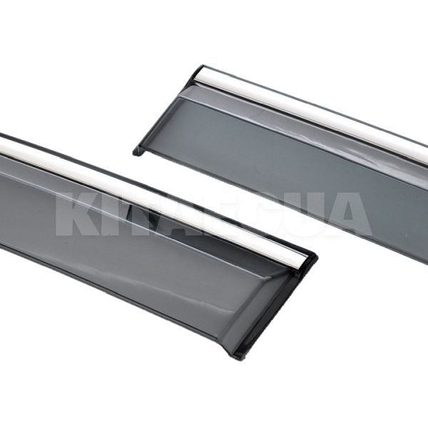 Дефлектори вікон (Вітровики) з хром молдингом на Volvo XC90 (2015-2016) нерж. смуга 4 шт. BNK (BVLXC91523-W/S) - 2