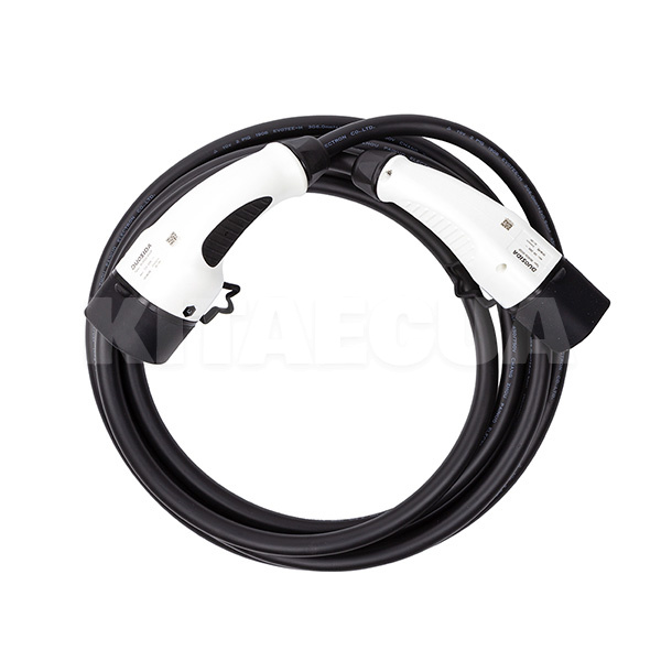 Зарядный кабель для электромобиля 7.4 кВт 32А 1-фаза 5м Type 2 (станция) - Type 2 (евпропейское авто Duosida (EV200146)