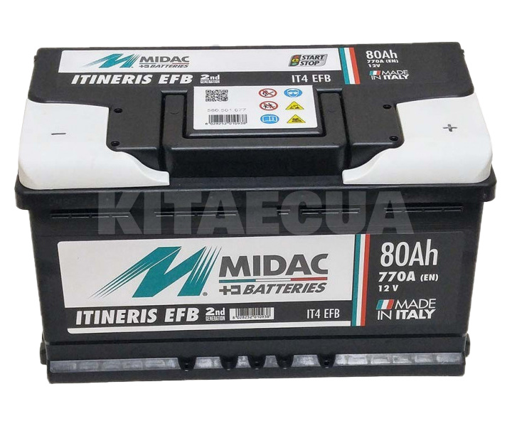 Аккумулятор автомобильный 80Ач 770А "+" справа MIDAC (580.501.077) - 3