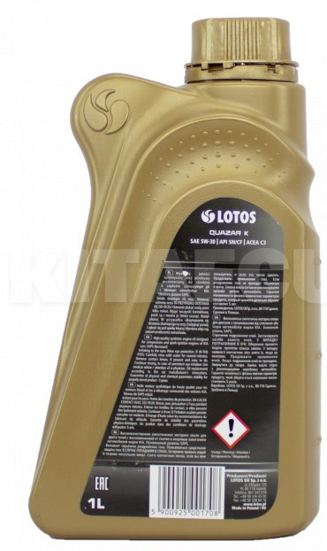 Масло моторное синтетическое 1л 5W-40 QUAZAR K LOTOS (WF-K102R20-0H0) - 2