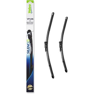 Щітка склоочисника (двірник) 530/580мм безкаркасна Smart Fortwo (компл) Silencio Flat VF436 VALEO
