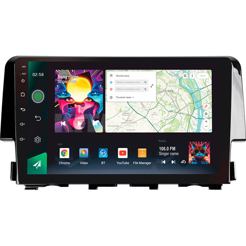 Штатная магнитола PRO 9464 4+64 Gb 9" Honda Civic 10 FK 2015-2020 SIGMA4car (39619)